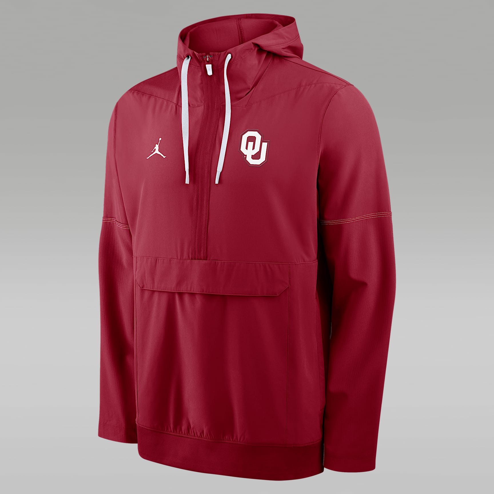 Oklahoma Sideline Anorak Men's Jordan Brand College 1/2-Zip Hooded